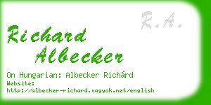 richard albecker business card